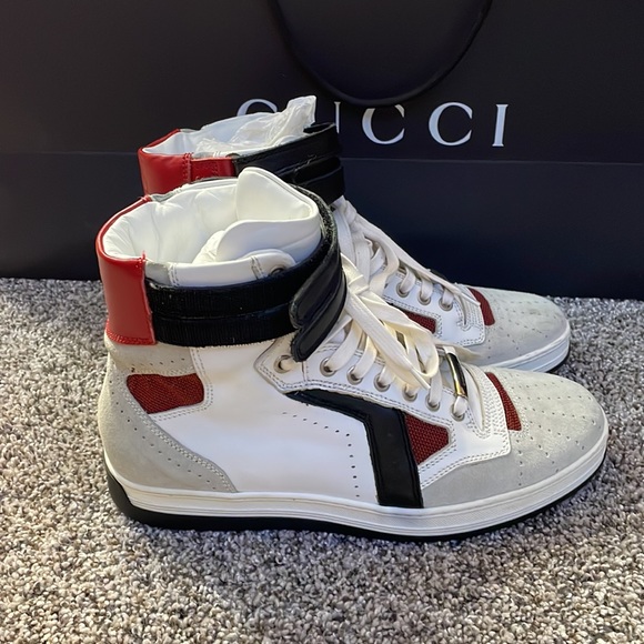 Authentic Christian DIOR high top leather suede sneakers w/ box 38 7 1/2 9 - Picture 4 of 14